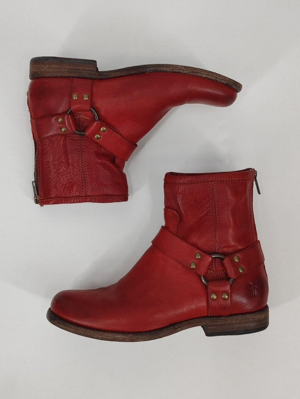 Frye Phillip Harness Leather Ankle Boots